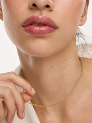 Oliver Bonas Gold Tone Cora Stainless Steel Waterproof Twist Chain Necklace - Image 4 of 4