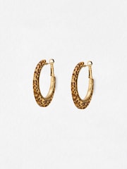 Oliver Bonas Brown Sofie Speckled Resin Hoop Earrings - Image 1 of 5