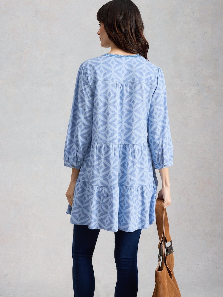 White Stuff Blue Marta Embroidered Tunic - Image 2 of 6