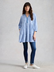White Stuff Blue Marta Embroidered Tunic - Image 4 of 6