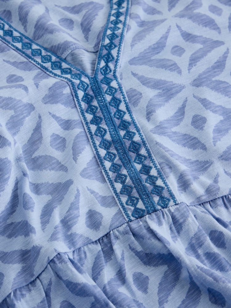 White Stuff Blue Marta Embroidered Tunic - Image 6 of 6