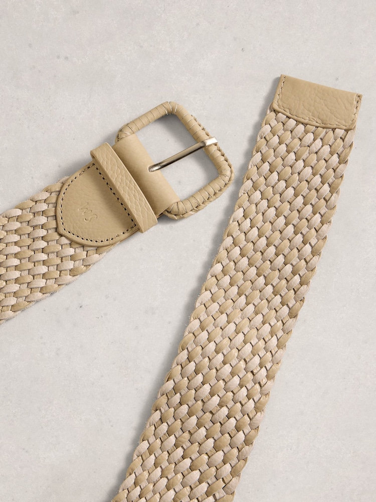 White Stuff Natural Leather Weave Belt - Image 3 of 3