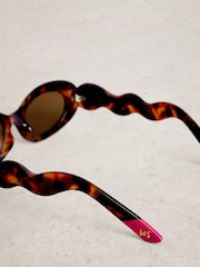 White Stuff Brown Slim Sunglasses - Image 3 of 4