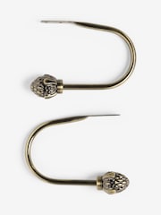 Set of 2 Antique Brass Artichoke Curtain Holdbacks - Image 2 of 2