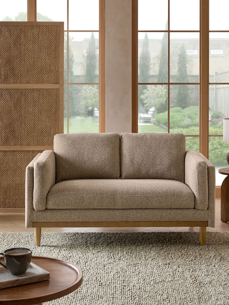 Chunky Basket Weave Dark Natural Kayden Sofa - Image 1 of 10 Chunky Basket Weave Dark Natural Kayden Sofa - Image 1 of 10