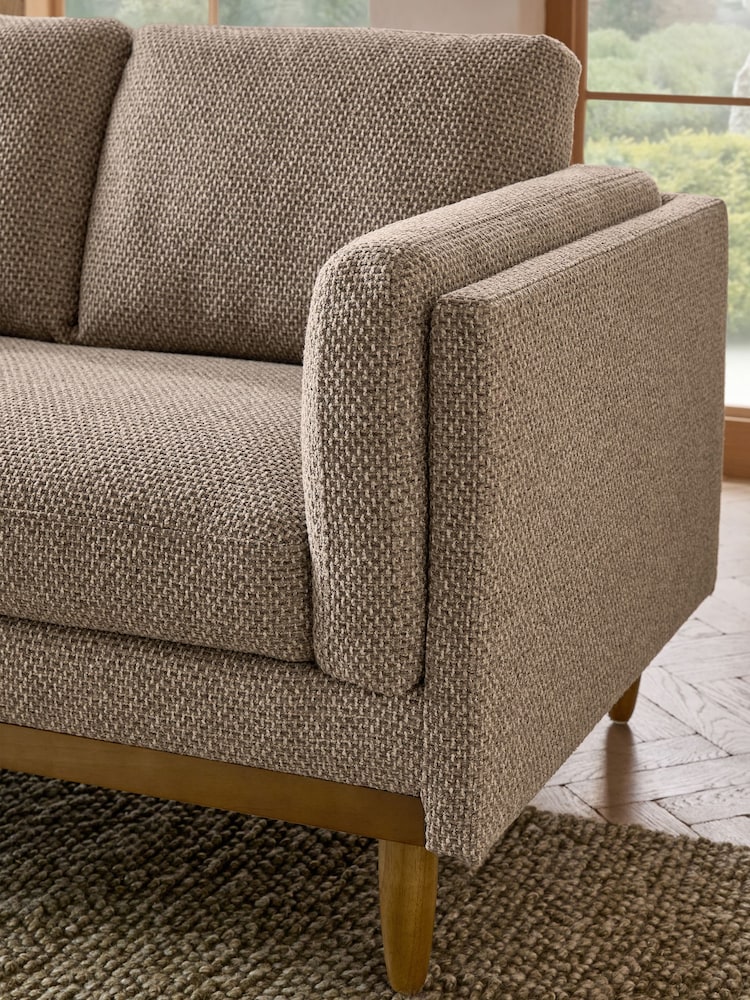 Chunky Basket Weave Dark Natural Kayden Sofa - Image 2 of 10 Chunky Basket Weave Dark Natural Kayden Sofa - Image 2 of 10