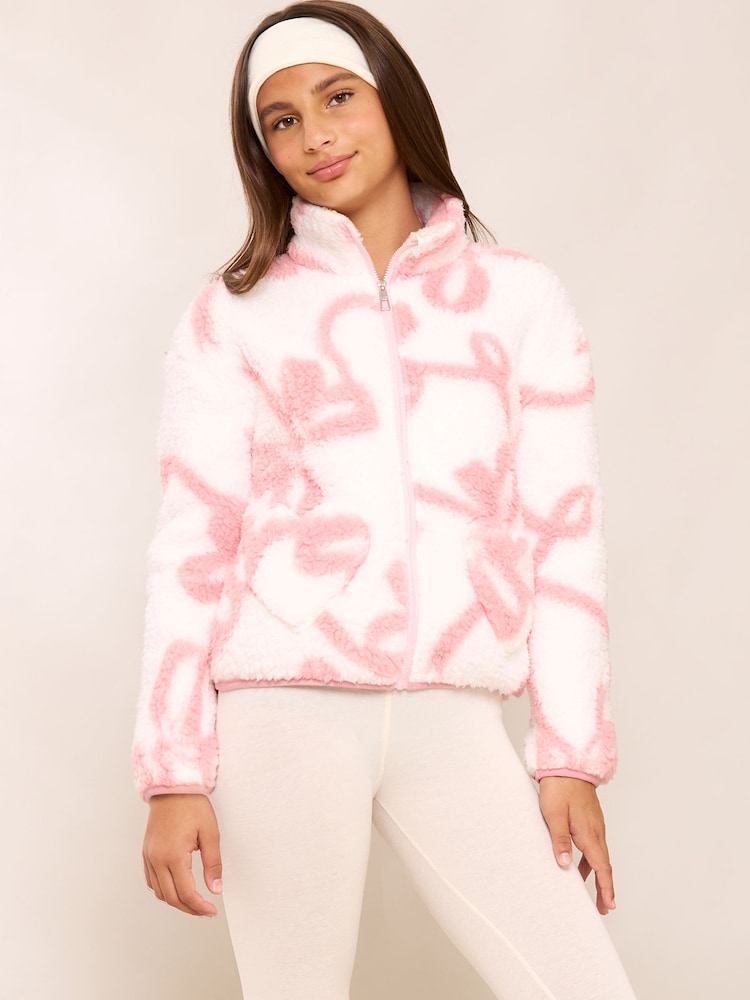 Creme/Pink - Lipsy Soft Touch Borg Fleece (5-16yrs) - Bild 1 von 6