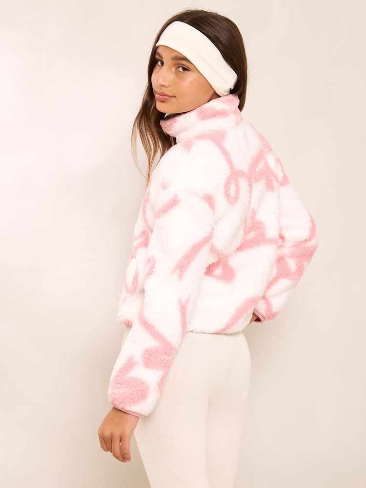 Creme/Pink - Lipsy Soft Touch Borg Fleece (5-16yrs) - Bild 6 von 6