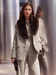 Lipsy Fur Collar Blazer - Image 1 de 6