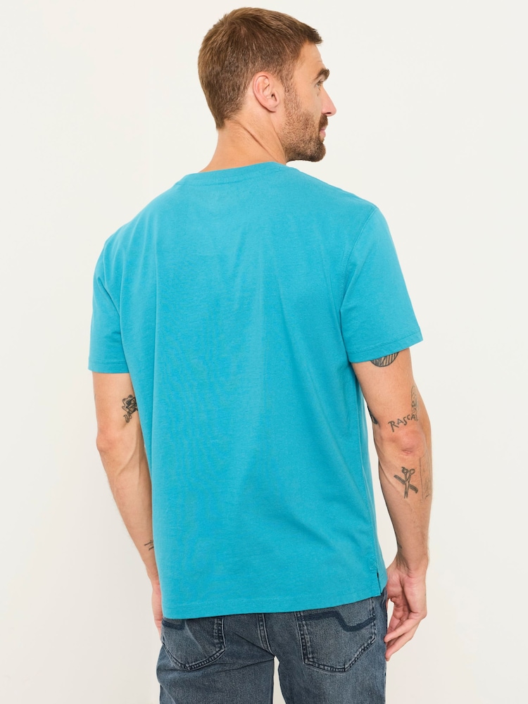 FatFace Turquoise Blue Lulworth T-Shirt - Image 2 of 6