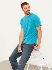 FatFace Turquoise Blue Lulworth T-Shirt - Image 5 of 6
