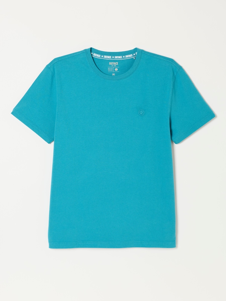FatFace Turquoise Blue Lulworth T-Shirt - Image 6 of 6