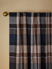 Brushed Check Hidden Tab Top Lined Curtains - Bild 1 von 5