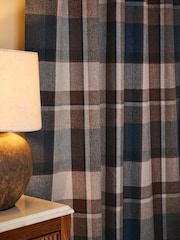 Brushed Check Hidden Tab Top Lined Curtains - Bild 4 von 5