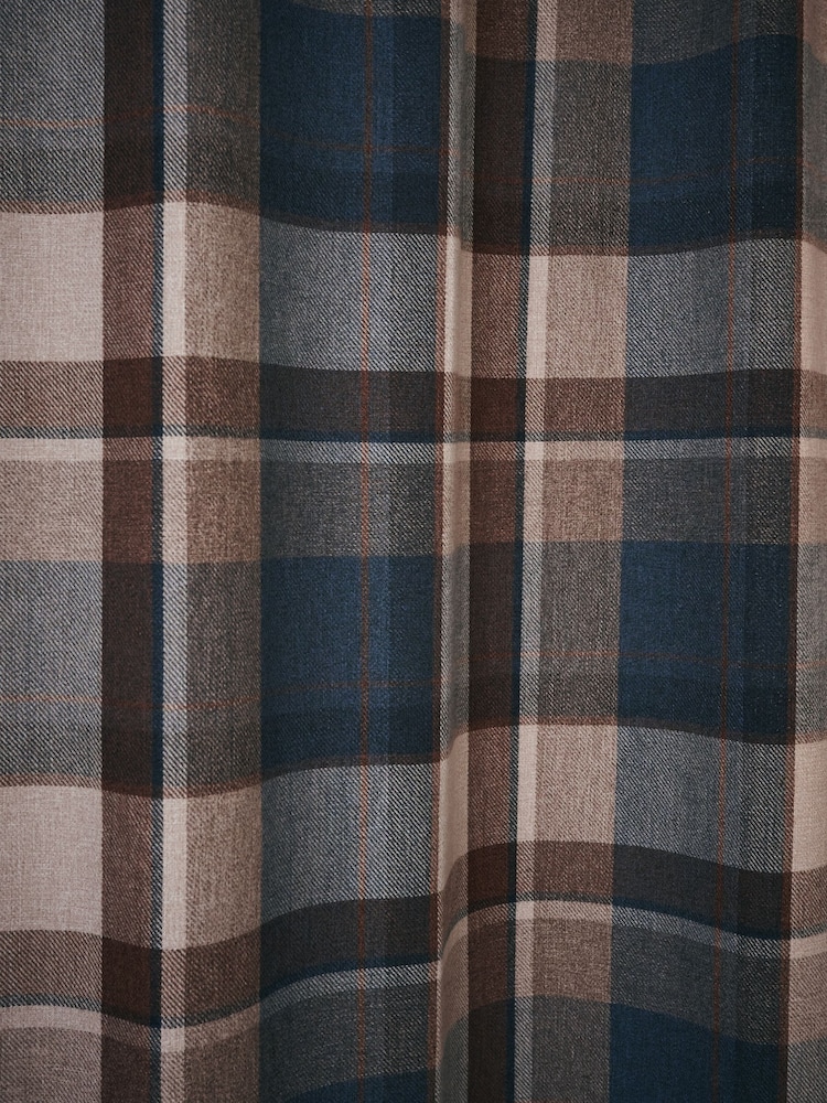 Brushed Check Hidden Tab Top Lined Curtains - Bild 5 von 5 Brushed Check Hidden Tab Top Lined Curtains - Bild 5 von 5