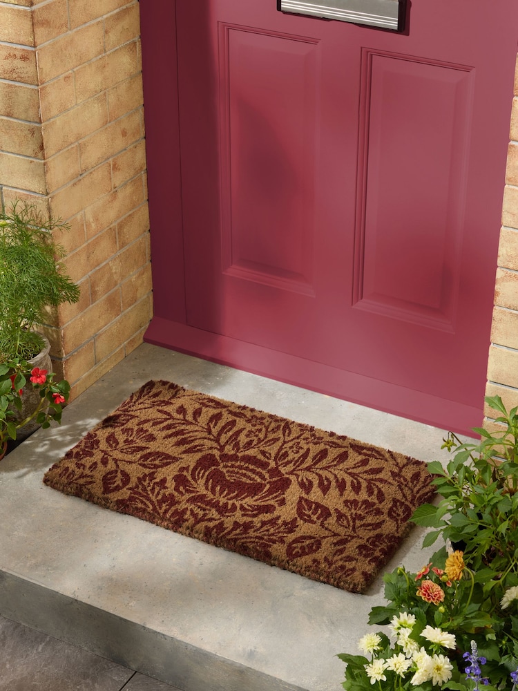 Laura Ashley Red Tufted Ashtead printed Doormat - Image 1 of 4 Laura Ashley Red Tufted Ashtead printed Doormat - Image 1 of 4