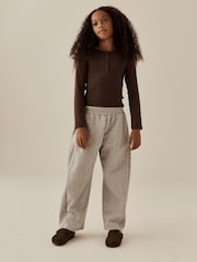 Chocolate Brown Long Sleeve Button Top (3-16yrs) - Image 2 of 3