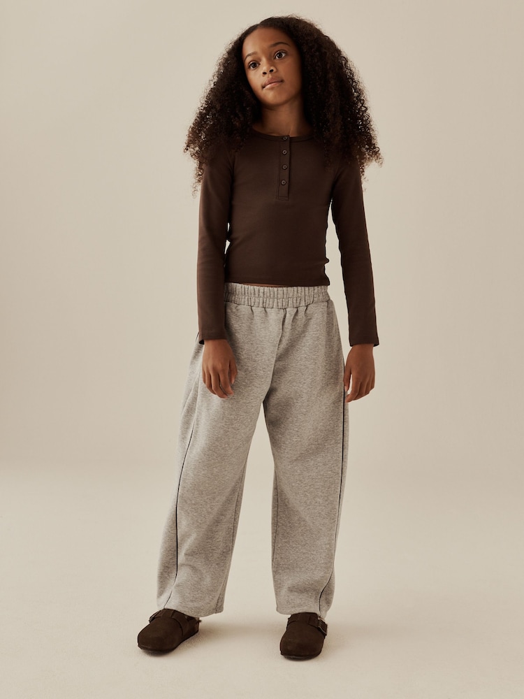 Chocolate Brown Long Sleeve Button Top (3-16yrs) - Image 2 of 3