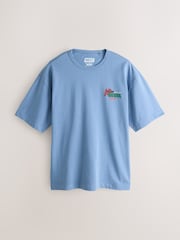 Blue Japan Relaxed Fit Graphic Print Heavy Weight T-Shirt - Image 2 of 4