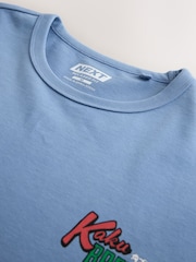 Blue Japan Relaxed Fit Graphic Print Heavy Weight T-Shirt - Image 4 of 4