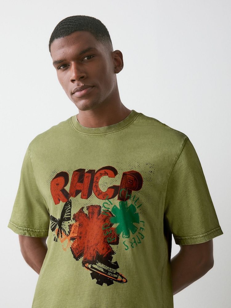Green Red Hot Chilli Peppers - Relaxed Fit - T-krekls ar grafikas apdruku - Attēls 1 no 4