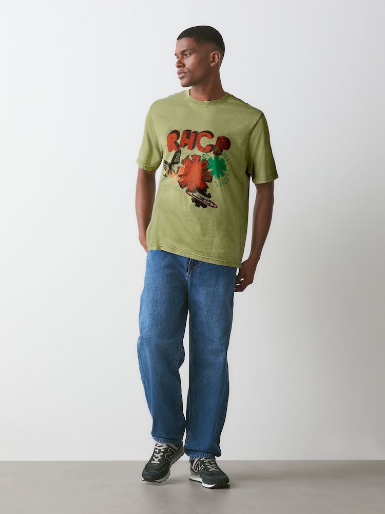 Green Red Hot Chilli Peppers - Relaxed Fit - T-krekls ar grafikas apdruku - Attēls 2 no 4