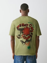 Green Red Hot Chilli Peppers - Relaxed Fit - T-krekls ar grafikas apdruku - Attēls 3 no 4