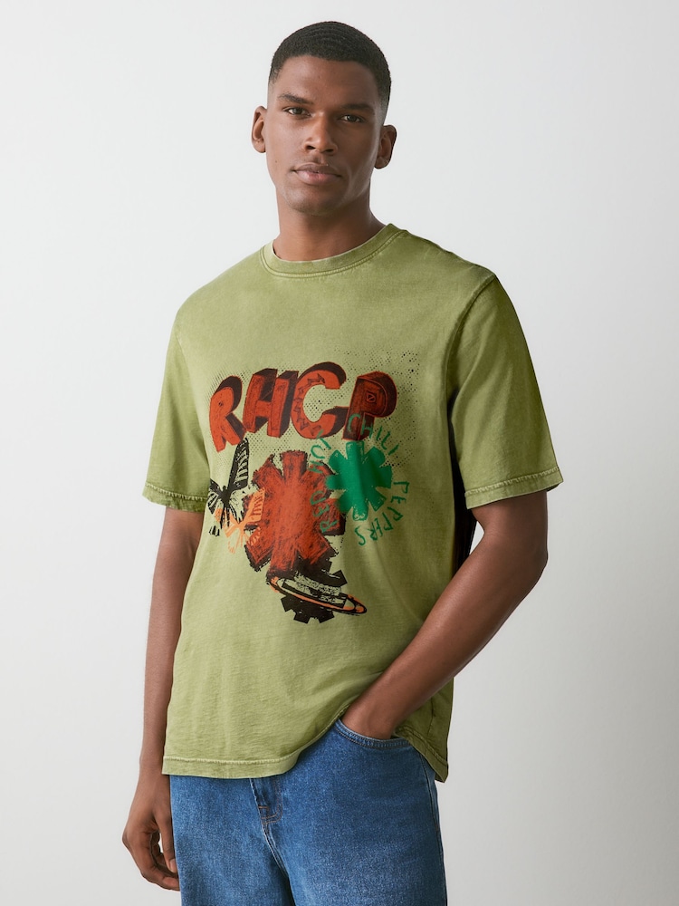 Green Red Hot Chilli Peppers - Relaxed Fit - T-krekls ar grafikas apdruku - Attēls 4 no 4