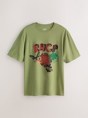 Green Red Hot Chilli Peppers Relaxed Fit Band Graphic Print T-Shirt - Image 5 of 9