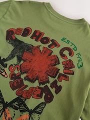 Green Red Hot Chilli Peppers Relaxed Fit Band Graphic Print T-Shirt - Image 8 of 9