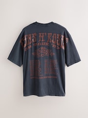 Black Guns N Roses Regular Fit Band Graphic Print T-Shirt - Image 5 of 9