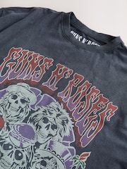 Black Guns N Roses Regular Fit Band Graphic Print T-Shirt - Image 9 of 9