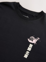 Black Hokusai Bird - Majica dugih rukava s grafikom - Slika 8 od 9
