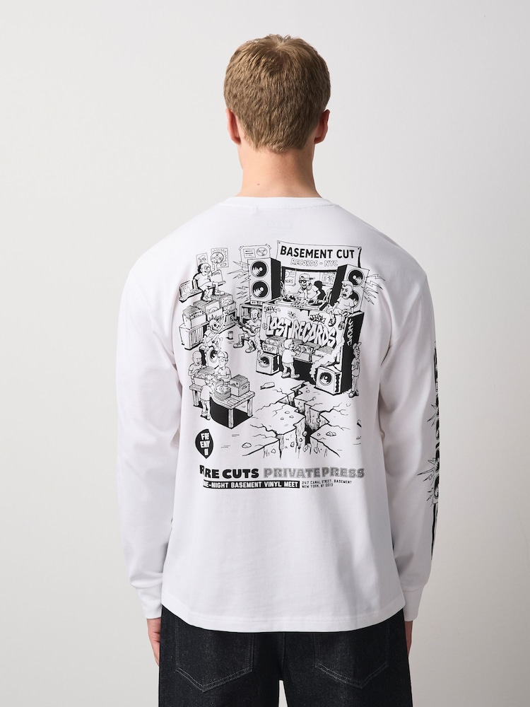 White Records Long Sleeve Graphic T-Shirt - Image 1 of 10
