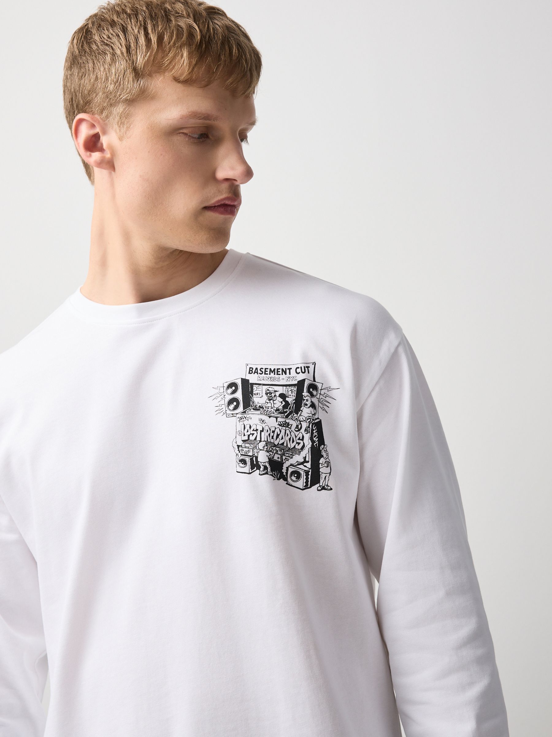Buy White Records Long Sleeve Graphic T-Shirt from Next Canada