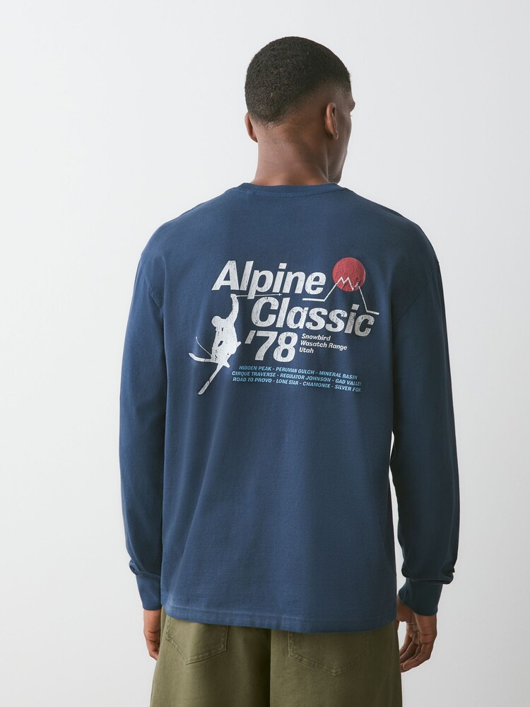 Navy Ski - Camiseta de manga larga con gráfico - Imagen 1 de 4