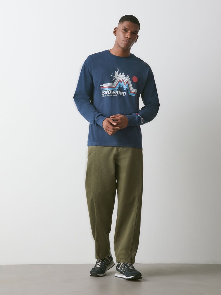Navy Ski - Camiseta de manga larga con gráfico - Imagen 2 de 4