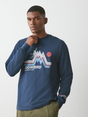 Navy Ski - Camiseta de manga larga con gráfico - Imagen 3 de 4