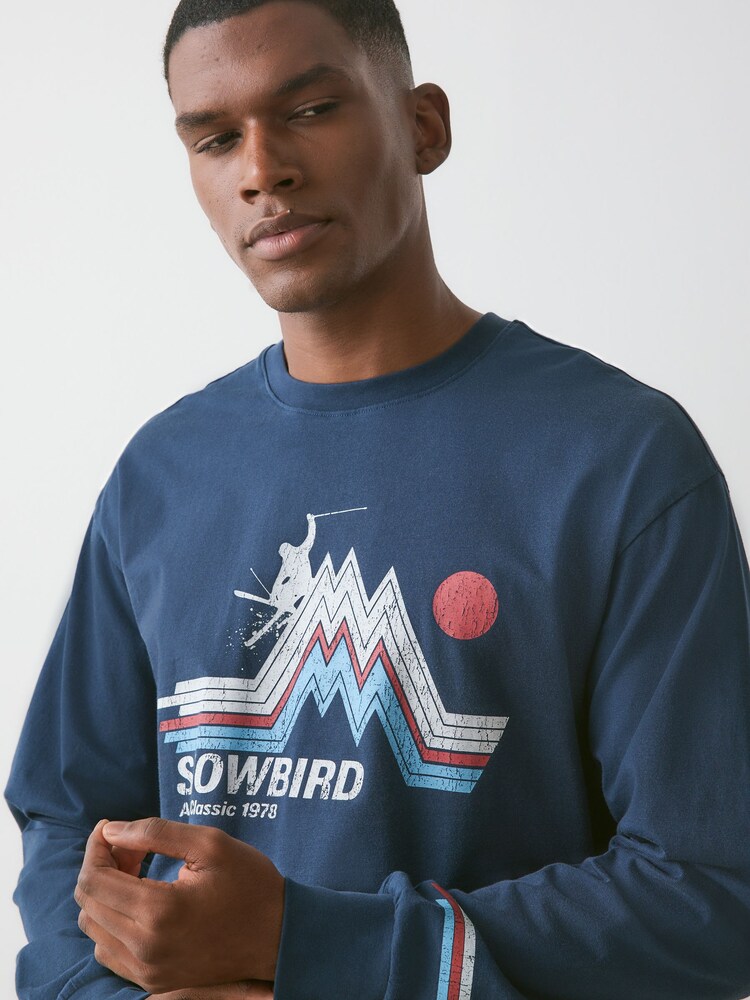 Navy Ski - Camiseta de manga larga con gráfico - Imagen 4 de 4