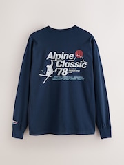 Navy Ski Long Sleeve Graphic T-Shirt - Image 6 of 8