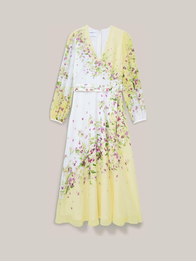 Hobbs Yellow Ariel Silk Dress - Image 4 of 4