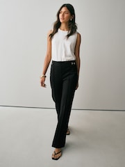 黑色 - Ponte Horsebit Detail Bootcut Trousers - 圖片 2/15