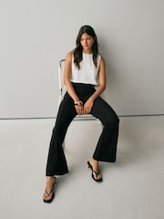 黑色 - Ponte Horsebit Detail Bootcut Trousers - 圖片 7/15
