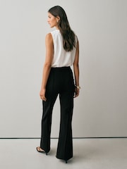 黑色 - Ponte Horsebit Detail Bootcut Trousers - 圖片 8/15