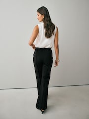 黑色 - Ponte Horsebit Detail Bootcut Trousers - 圖片 9/15
