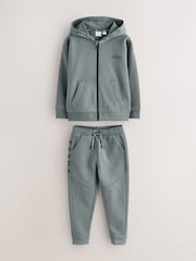 Ugalj Siva - Baker by Ted Baker Baker by Ted Baker Dukserica sa kapuljačom sa patentnim zatvaračem i Donjim delom trenerke Set - Slika 8 od 13