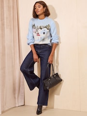 Friends Like These Pale Blue Snow Scene Christmas Jumper - Image 3 of 5