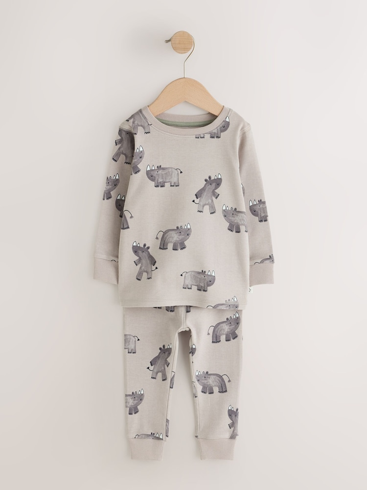 Neutral/Blush Animals Snuggle Pyjamas 3 Pack (9mths-10yrs) - Image 2 of 4 Neutral/Blush Animals Snuggle Pyjamas 3 Pack (9mths-10yrs) - Image 2 of 4
