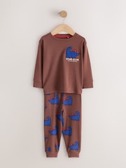 Red/Brown/Mustard Graphic Snuggle Pyjamas 3 Pack (9mths-8yrs) - Image 2 of 7