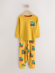Red/Brown/Mustard Graphic Snuggle Pyjamas 3 Pack (9mths-8yrs) - Image 3 of 7